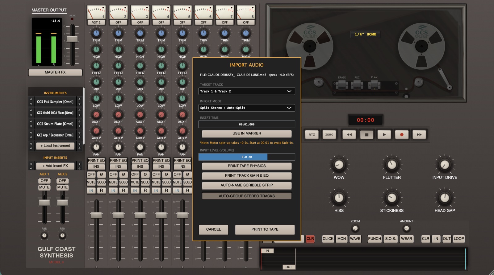 Import audio with in and out markers
