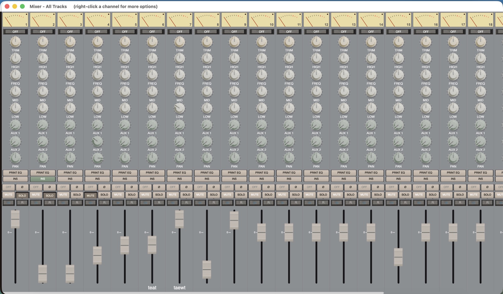 Full-screen mixer